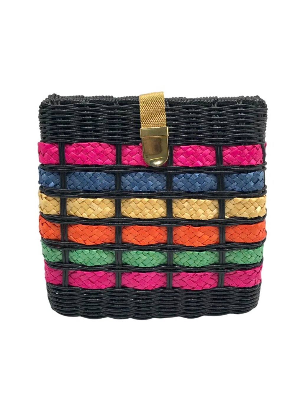 Unbranded Multicolor Straw Woven Crossbody Bag